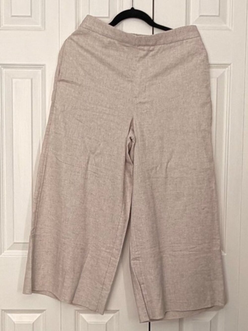 NWT Banana Republic Linen-Blend Wide-Leg Cropped Pant Size S Beige